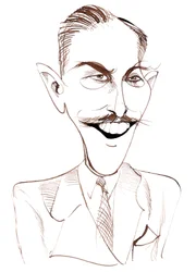 Walt Disney, amerikanischer Filmproduzent, Geschäftsmagnat, Cartoonist und Animator; Karikatur